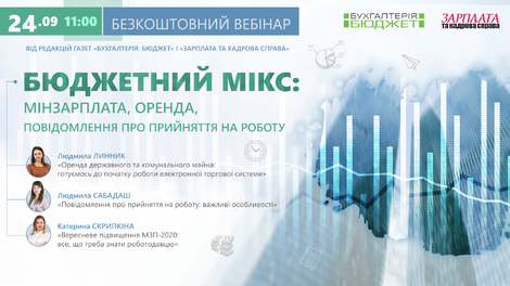 Бюджетний мікс: мінзарплата, оренда, повідомлення про прийняття на роботу